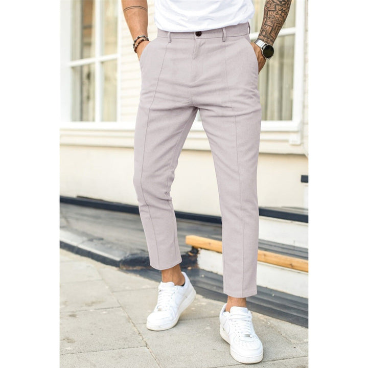 Mateo | Pantalón Chino Recto de Oficina Hombre Tobillero