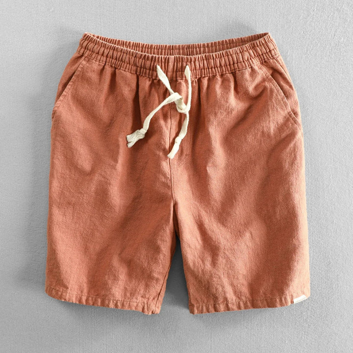 Oriol | Pantalón Corto de Lino Hombre Cintura Elástica Cordón