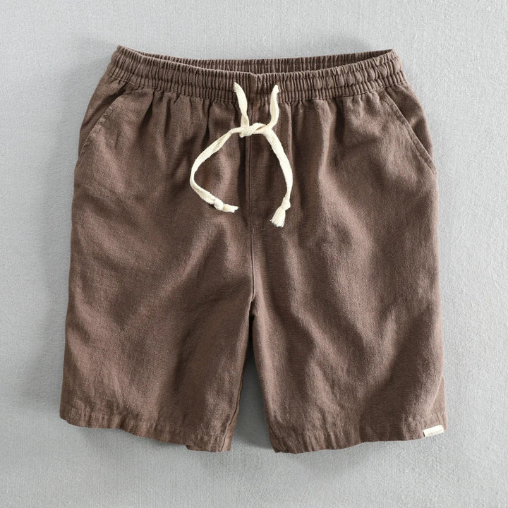 Oriol | Pantalón Corto de Lino Hombre Cintura Elástica Cordón