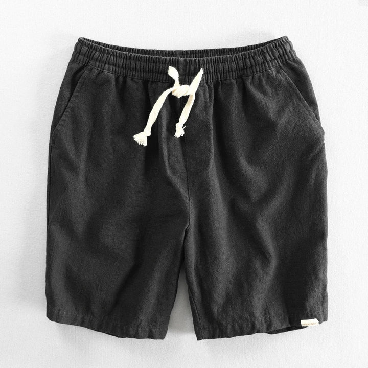 Oriol | Pantalón Corto de Lino Hombre Cintura Elástica Cordón
