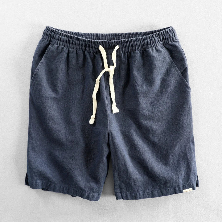 Oriol | Pantalón Corto de Lino Hombre Cintura Elástica Cordón