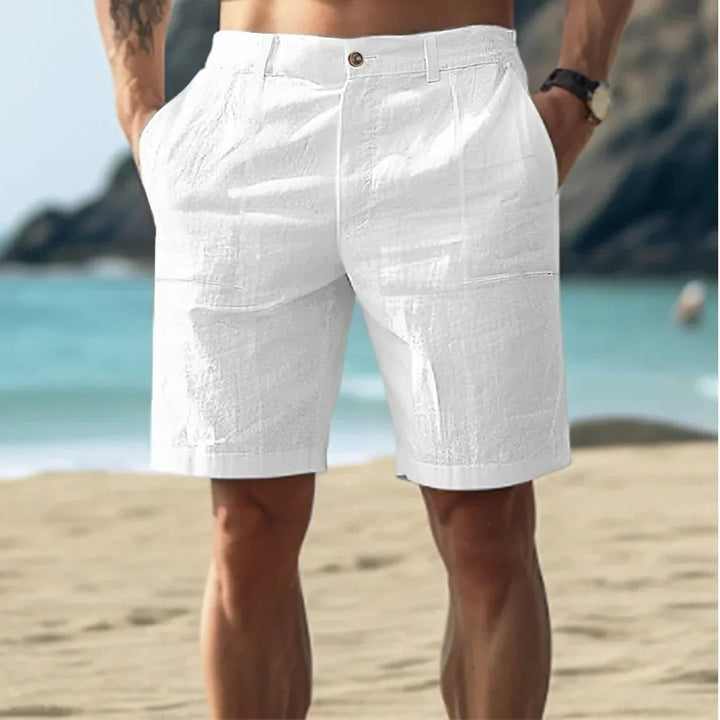 Rubén | Pantalón Corto de Lino Hombre Cintura Media