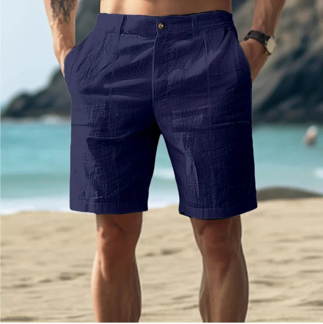 Rubén | Pantalón Corto de Lino Hombre Cintura Media