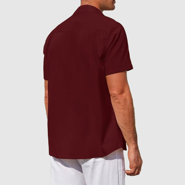 Rodrigo | Camisa de Lino de Manga Corta Hombre Texturizada