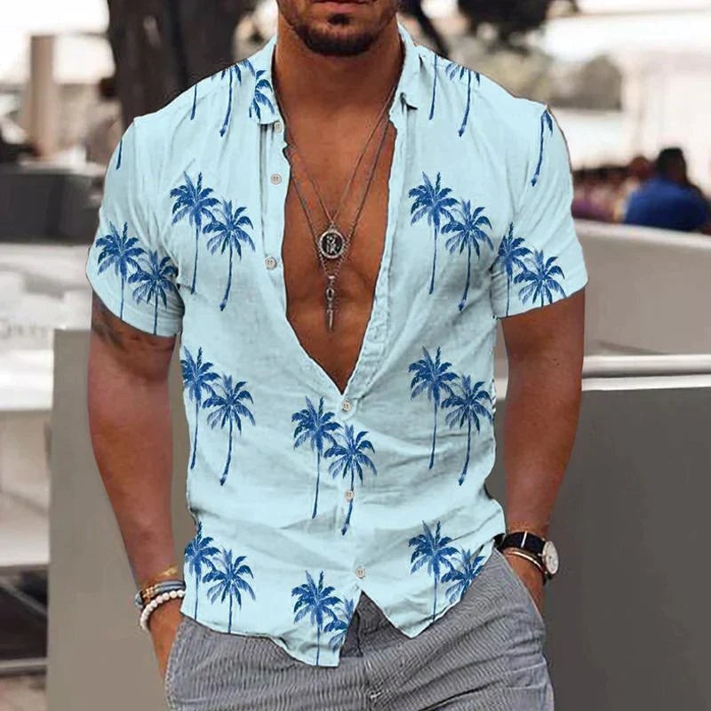 Rodrigo | Camisa Hawaiana Estampada Hombre Manga Corta