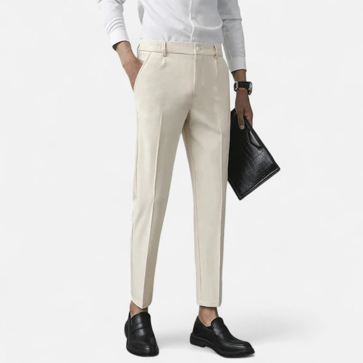 Rubén | Pantalón Cropped de Vestir Hombre Corte Slim Pinzas