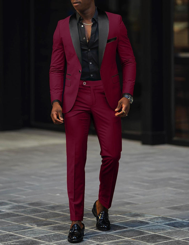 Sergio | Traje de Novio Hombre Dos Piezas Solapa Satinada