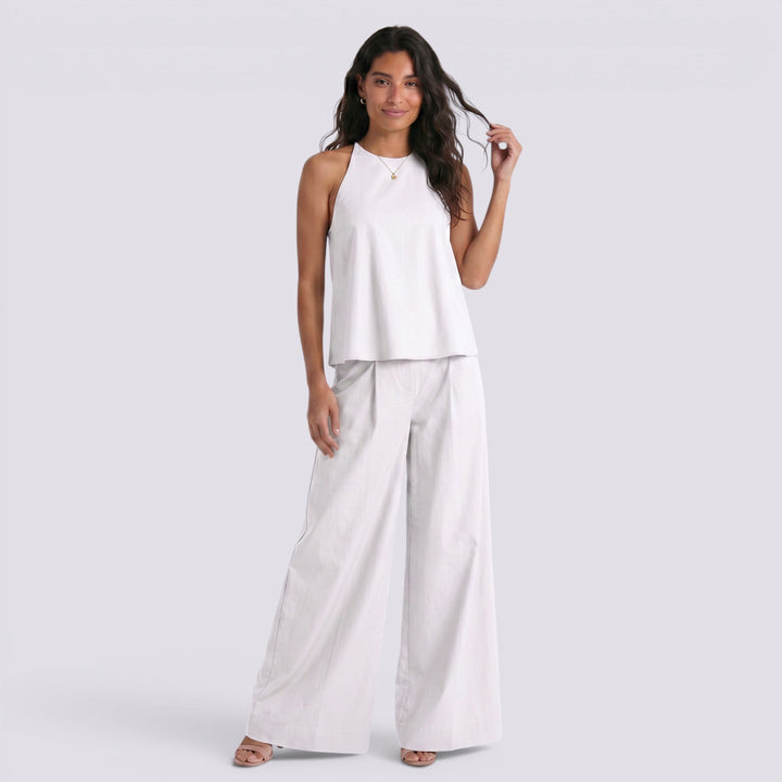 Conjunto Mujer Pantalón Ancho Top Halter