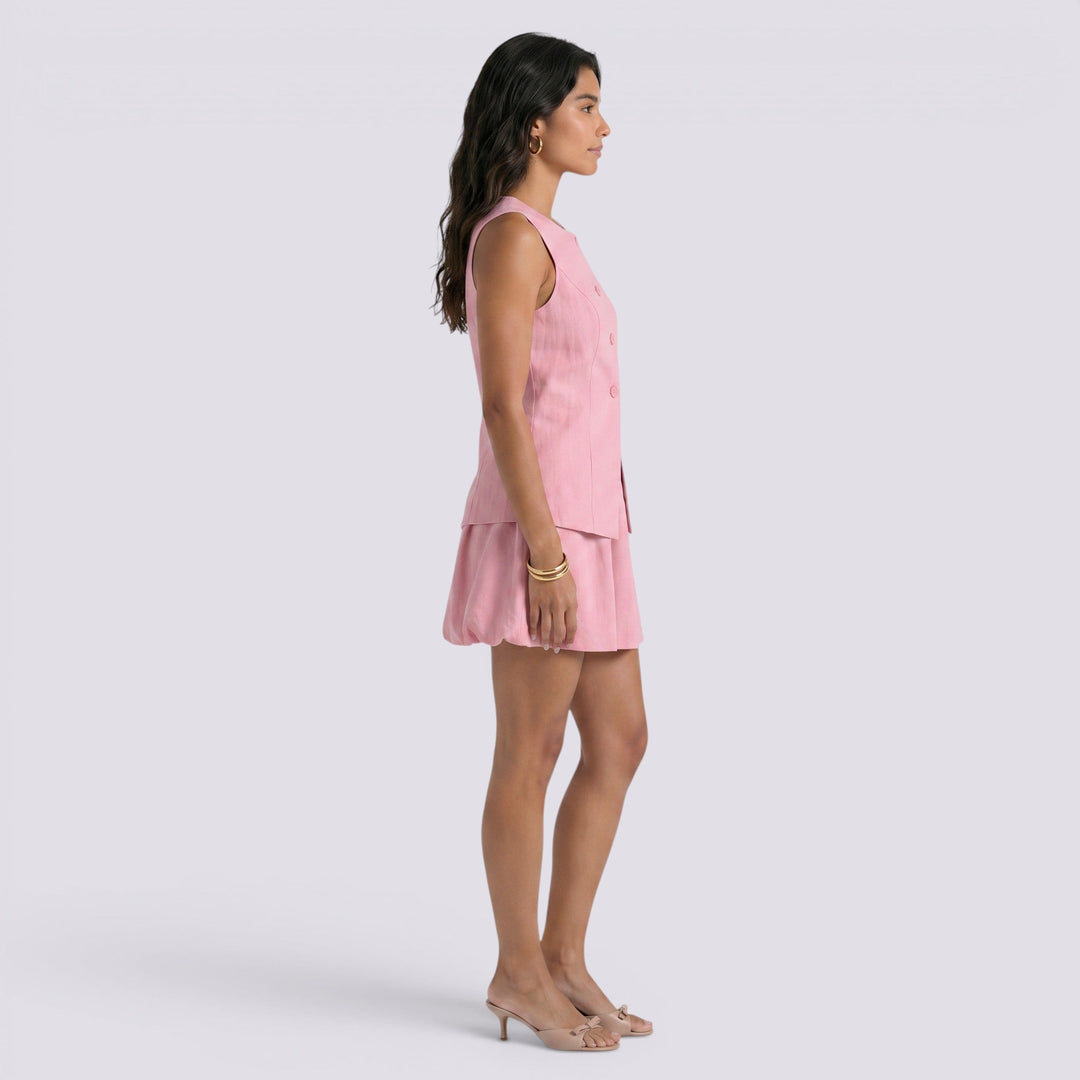 Conjunto Chaleco y Falda Mujer Elegante