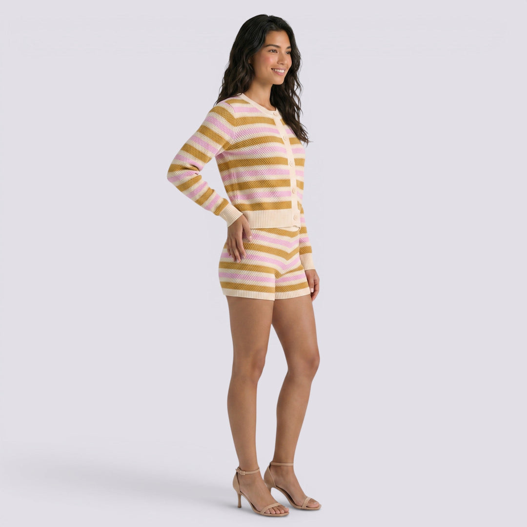 Conjunto Camisa Punto Rayas Mujer
