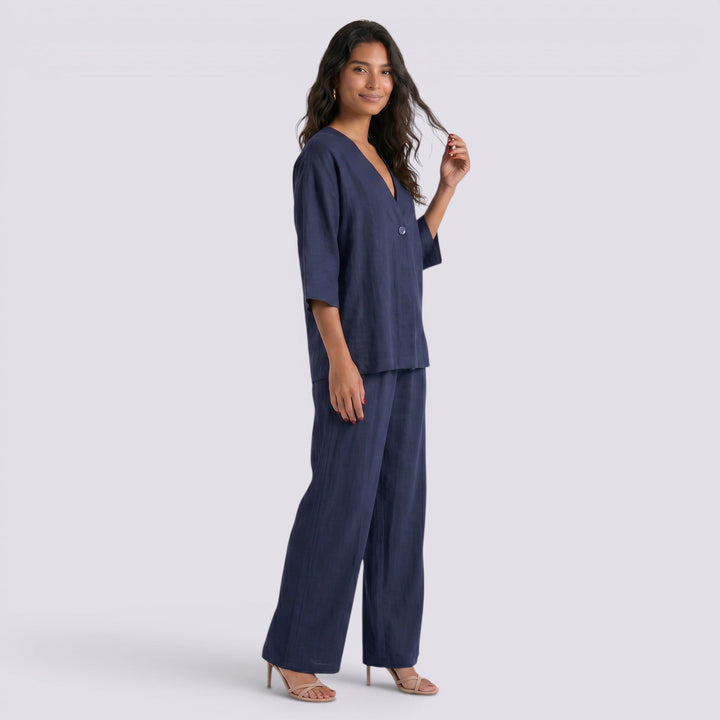 Conjunto Dos Piezas Mujer Pantalón Ancho