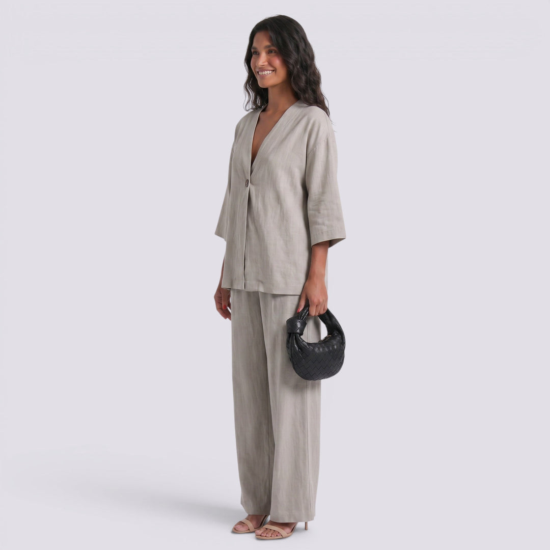 Conjunto Dos Piezas Mujer Pantalón Ancho