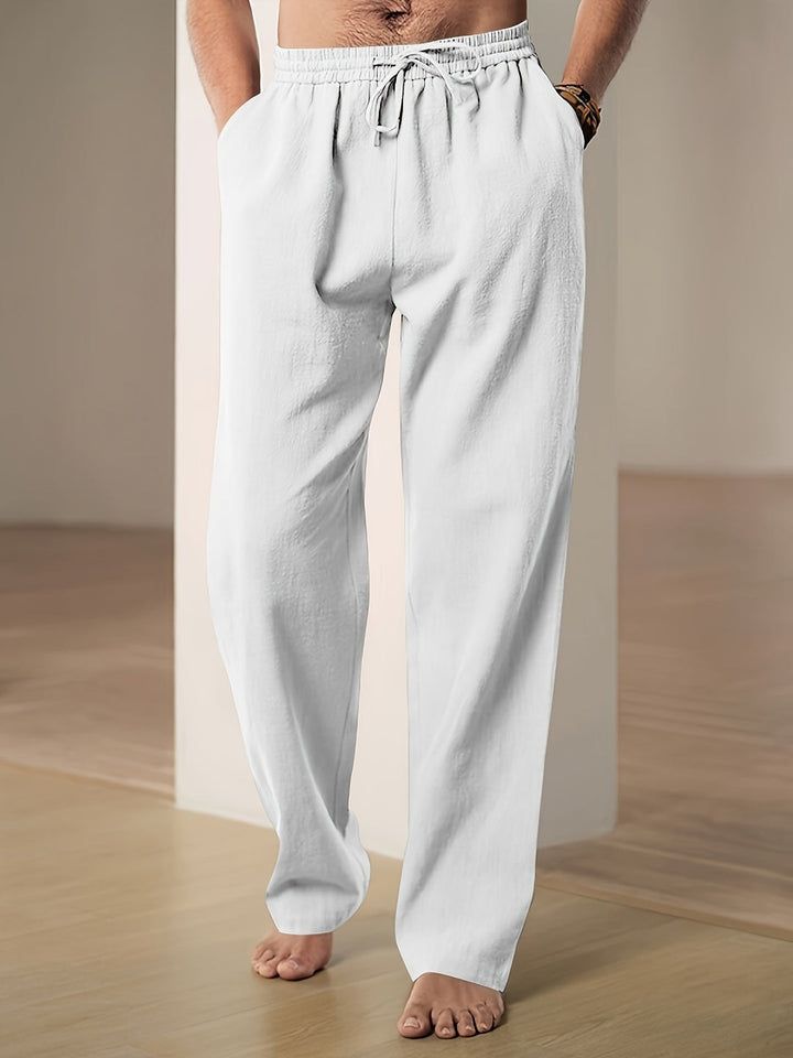Tomás | Pantalón de Lino Hombre Cintura Elástica Corte Recto
