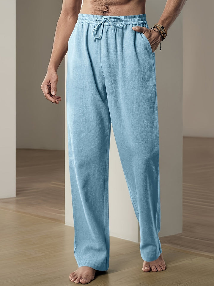 Tomás | Pantalón de Lino Hombre Cintura Elástica Corte Recto