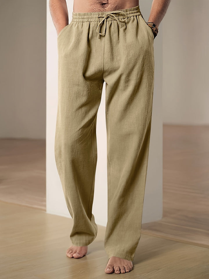 Tomás | Pantalón de Lino Hombre Cintura Elástica Corte Recto