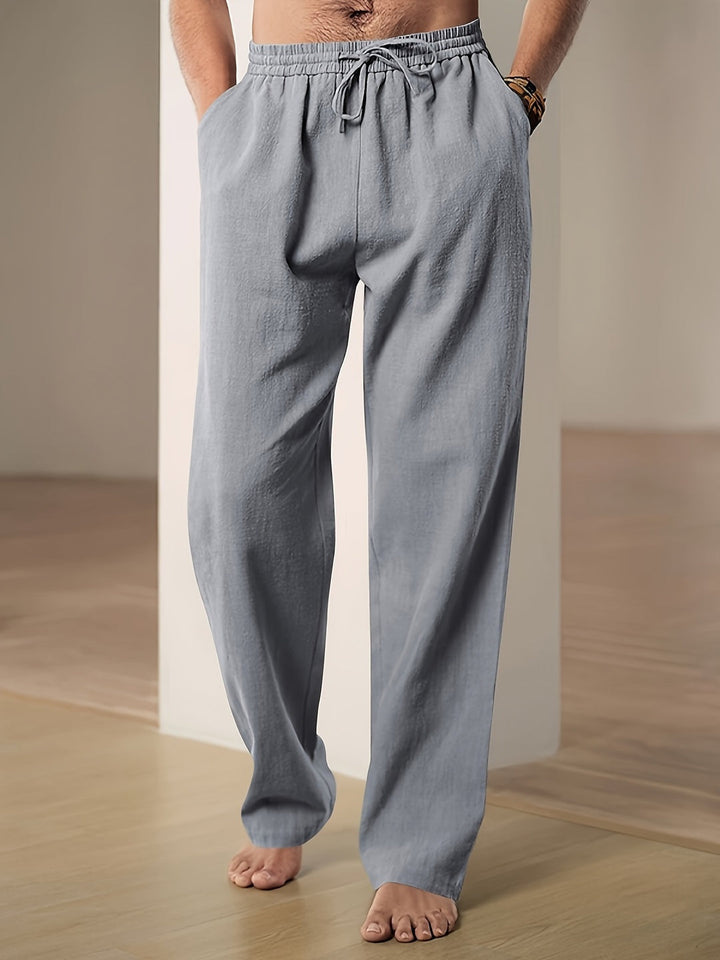 Tomás | Pantalón de Lino Hombre Cintura Elástica Corte Recto