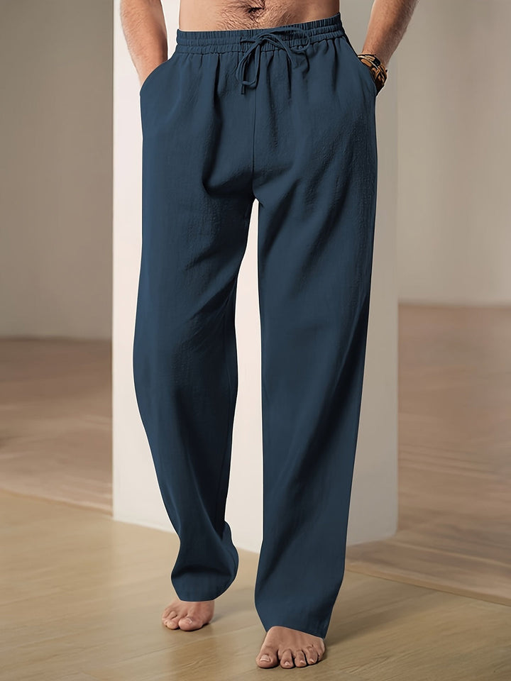 Tomás | Pantalón de Lino Hombre Cintura Elástica Corte Recto