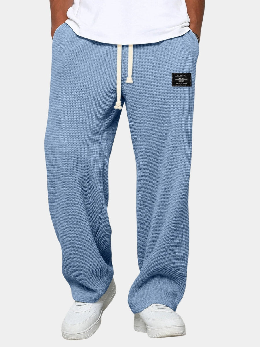 Unai | Pantalón Deportivo de Tejido Waffle Hombre Relaxed Fit Cordón