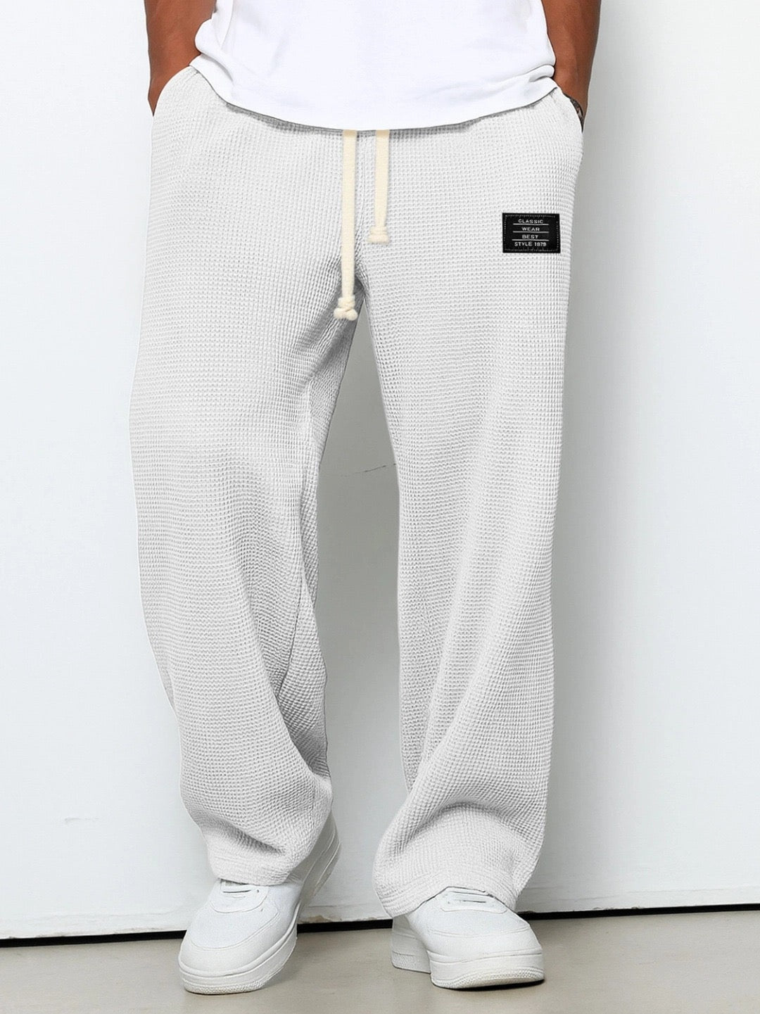 Unai | Pantalón Deportivo de Tejido Waffle Hombre Relaxed Fit Cordón