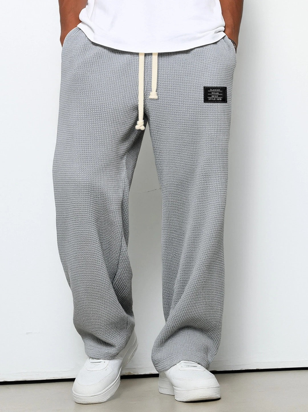Unai | Pantalón Deportivo de Tejido Waffle Hombre Relaxed Fit Cordón