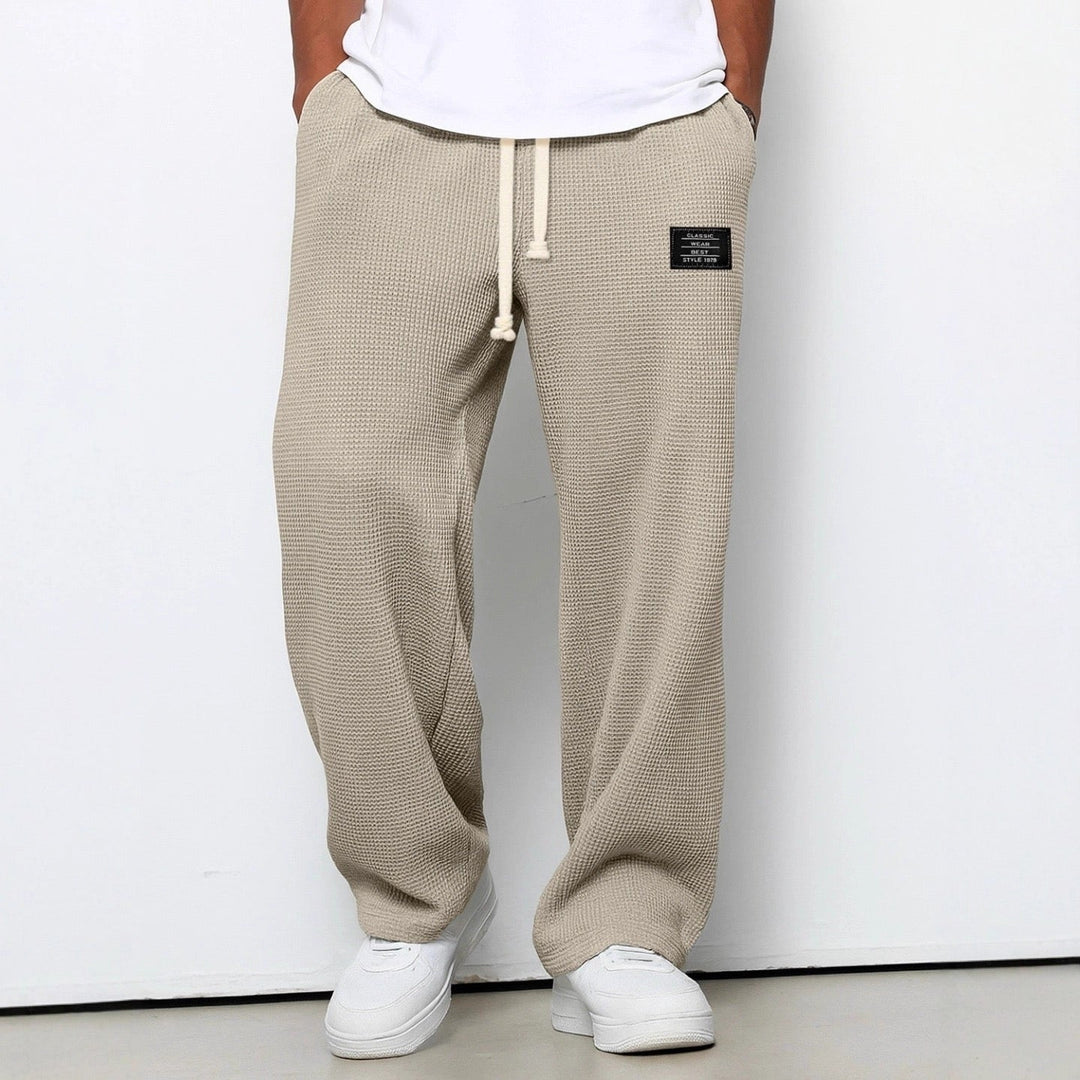 Unai | Pantalón Deportivo de Tejido Waffle Hombre Relaxed Fit Cordón