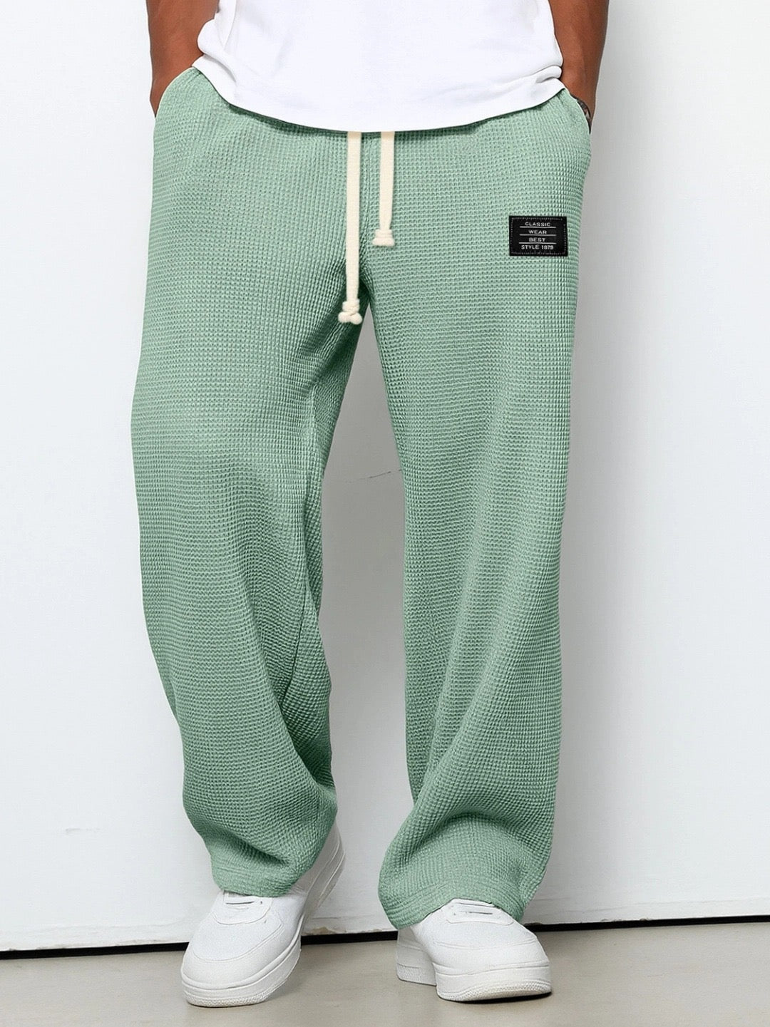 Unai | Pantalón Deportivo de Tejido Waffle Hombre Relaxed Fit Cordón