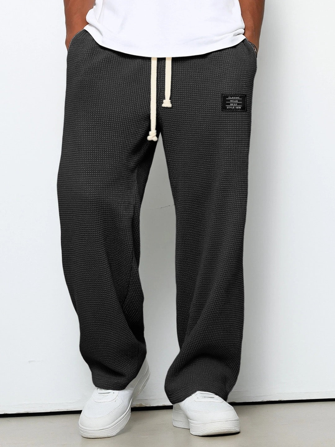 Unai | Pantalón Deportivo de Tejido Waffle Hombre Relaxed Fit Cordón