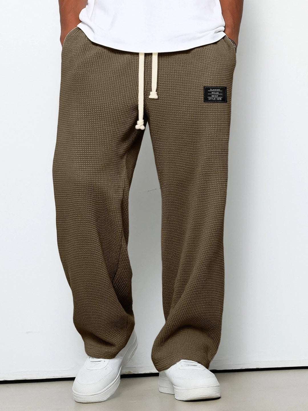 Unai | Pantalón Deportivo de Tejido Waffle Hombre Relaxed Fit Cordón