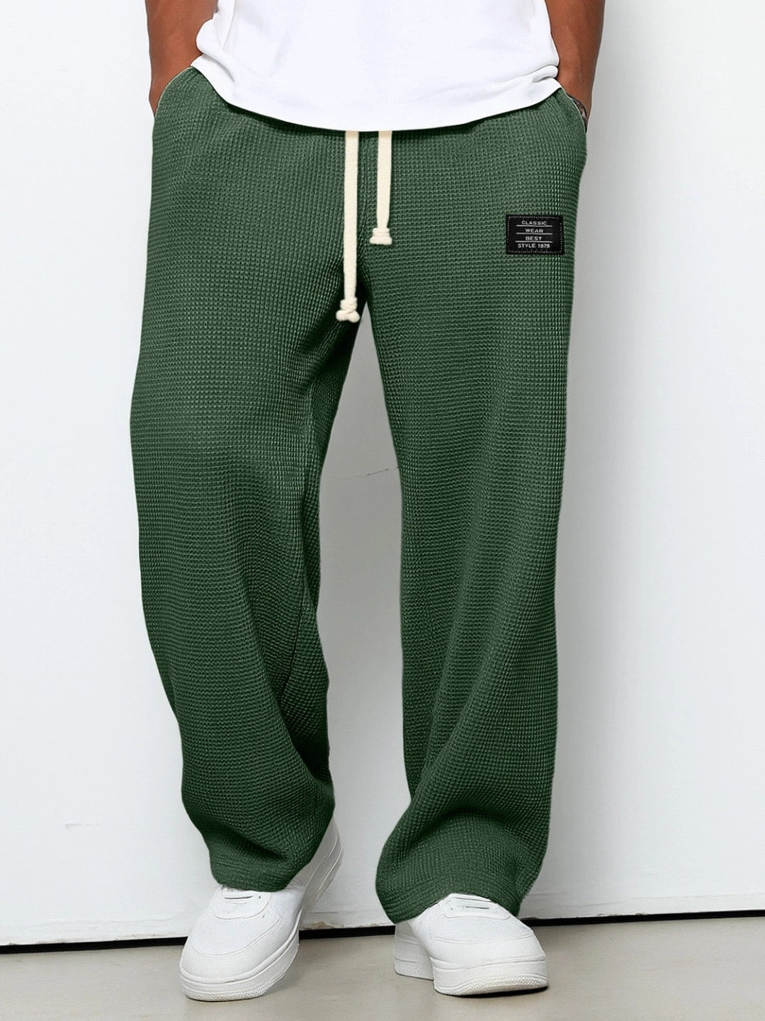 Unai | Pantalón Deportivo de Tejido Waffle Hombre Relaxed Fit Cordón
