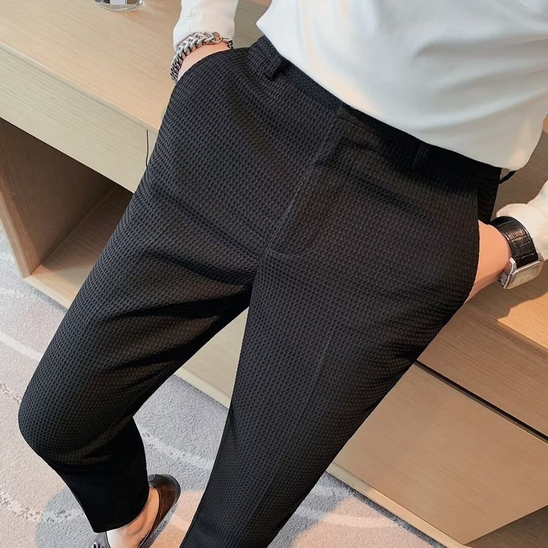 Víctor | Pantalón de Vestir Slim Fit Hombre Textura Estructurada